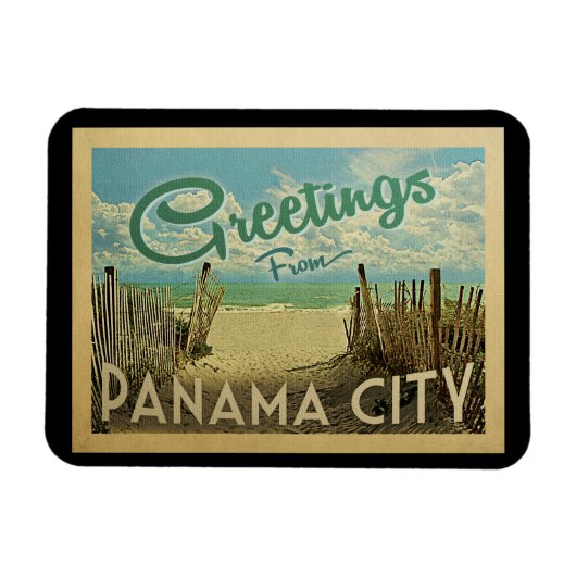Panama City Beach Vintage Reisen Magnet (Horizontal)
