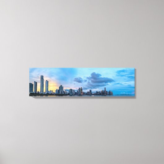 Panama City by Sea Skyline Canvas Print Leinwanddruck (Vorderseite)