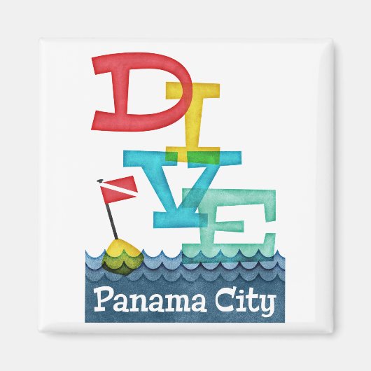 Panama City - Colorful Scuba Magnet (Vorne)
