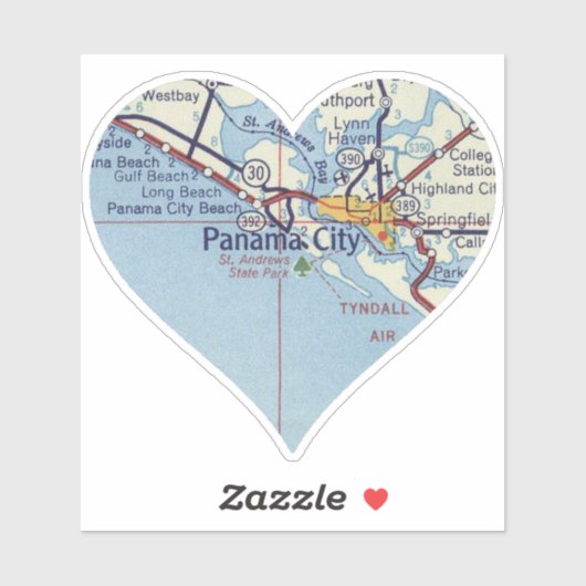 Panama City FL Classic Karte Aufkleber (Blatt)