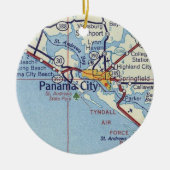 Panama City Fl Vintage Karte Keramik Ornament (Vorne)