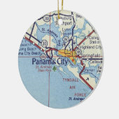 Panama City Fl Vintage Karte Keramik Ornament (Links)