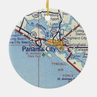 Panama City Fl Vintage Karte Keramik Ornament