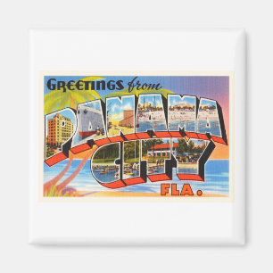 Panama City Florida FL Old Vintage Travel Souvenir Magnet