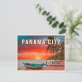 Panama City Florida Palm Tree Beach Vintag 50er Postkarte (Stehend Vorderseite)