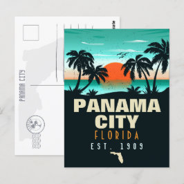 Panama City Florida Retro Sunset Souvenirs 60er Postkarte