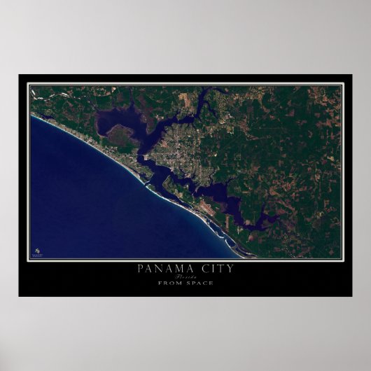 Panama City Florida Satellite Poster Karte (Vorne)