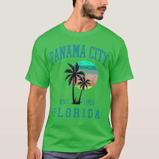 Panama City Florida Spring Vacations Beach Palm Tr T-Shirt (Vorderseite)