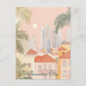 Panama City Gouache Paint Illustration Travel Postkarte (Vorderseite)