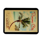 Panama City Palm Tree Vintage Travel Magnet (Horizontal)
