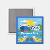 Panama City Panama Magnet (Vorderseite/Rückseite)