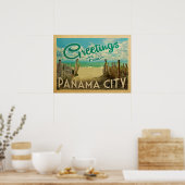 Panama City Poster Beach Vintage Travel (Küche)