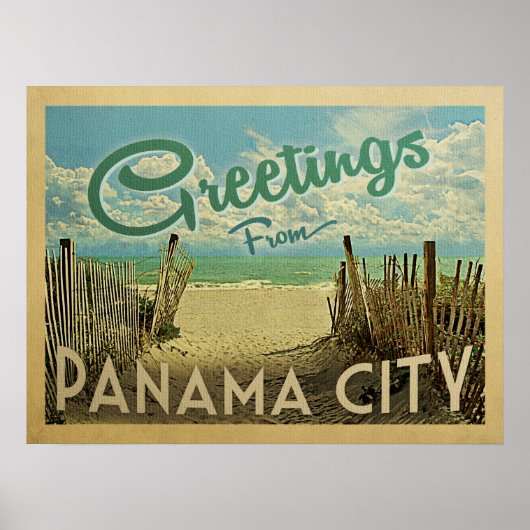 Panama City Poster Beach Vintage Travel (Vorne)