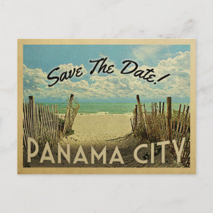 Panama City Save The Date Vintage Strand Nautical Ankündigungspostkarte