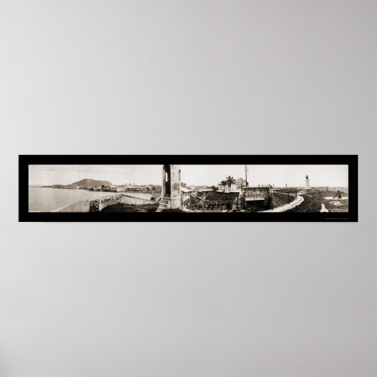 Panama City Sea Wall Foto 1913 Poster (Vorne)