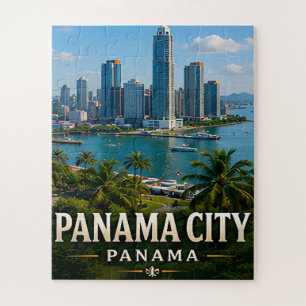Panama City Skyline und Kanal Wunder Puzzle