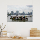 Panama City Skyline With Fishing Boats Poster (Küche)