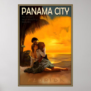 Panama City Sonnenuntergang Bay County Florida Str Poster