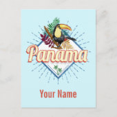 Panama City Toucan Retro Palmen Vintag Feiertagspostkarte (Vorderseite)