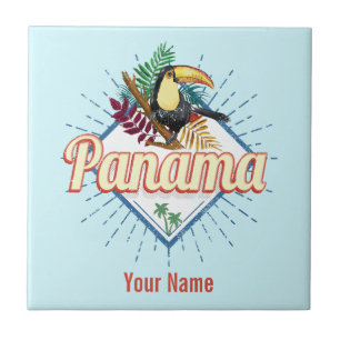 Panama City Toucan Retro Palmen Vintag Fliese