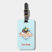 Panama City Toucan Retro Palmen Vintag Gepäckanhänger (Vorderseite vertikal)