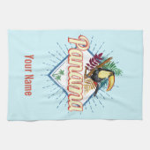 Panama City Toucan Retro Palmen Vintag Geschirrtuch (Horizontal)