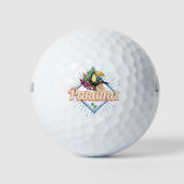Panama City Toucan Retro Palmen Vintag Golfball (Vorderseite)