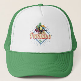 Panama City Toucan Retro Palmen Vintag Truckerkappe