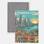 Panama City Travel Magnet (Vorderseite/Rückseite)