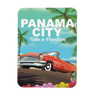 Panama City Vintage Reiseplakat Magnet