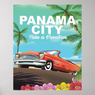 Panama City Vintage Reiseplakat Poster