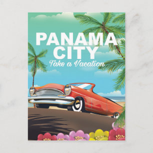 Panama City Vintage Reiseplakat Postkarte