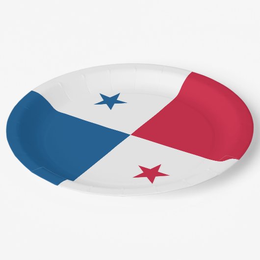 Panama-Flagge Pappteller (Schrägansicht)