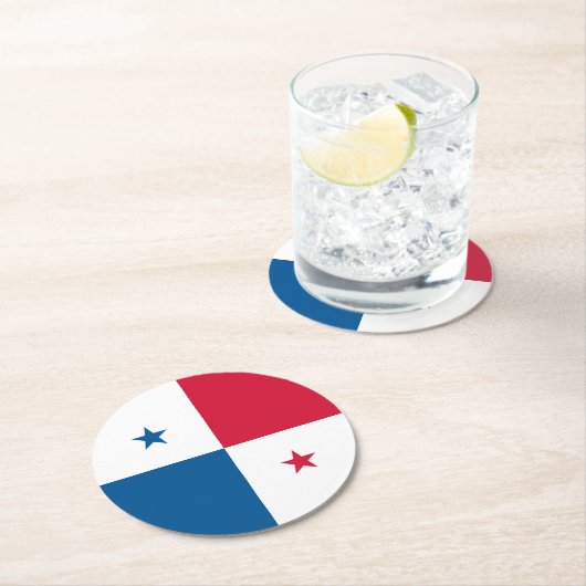 Panama-Flagge Runder Pappuntersetzer (Vor Ort)