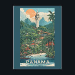 Panama Illustration Postkarte<br><div class="desc">Sehen Sie in meinem Geschäft nach mehr Panama-Artikel.</div>