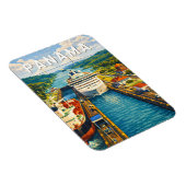 Panama-Illustration Reise Kunst Vintage Magnet (Rechte Seite)