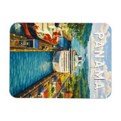 Panama-Illustration Reise Kunst Vintage Magnet (Horizontal)