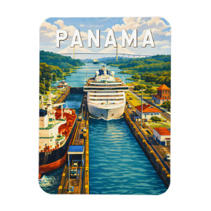 Panama-Illustration Reise Kunst Vintage Magnet