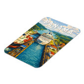 Panama-Illustration Reise Kunst Vintage Magnet (Linke Seite)