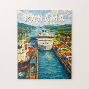 Panama-Illustration Reise Kunst Vintage Puzzle