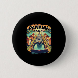 Panama-Kanal-Kreuzfahrt-Trip-Boots-Schiff-Vintage- Button