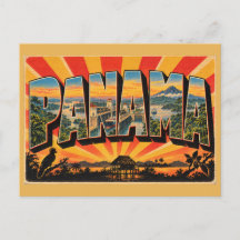 Panama-Kanal-Regenwald-Vulkan-Vintage-Reisekunst