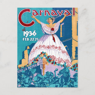 Panama-Karneval Vintage-Reiseplakat Restauriert Postkarte