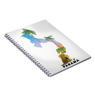 Panama-Karte Illustrierter Reiseplakat-Druck. Notizblock