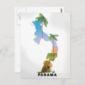 Panama Karte Illustriertes Reiseplakat drucken. (Vorne/Hinten)
