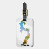 Panama Karte Illustriertes Reiseplakat drucken. Gepäckanhänger (Vorderseite vertikal)