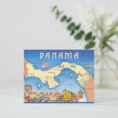 Panama Karte Postkarte (Stehend Vorderseite)