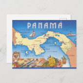 Panama Karte Postkarte (Vorne/Hinten)