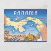 Panama Karte Postkarte (Vorderseite)