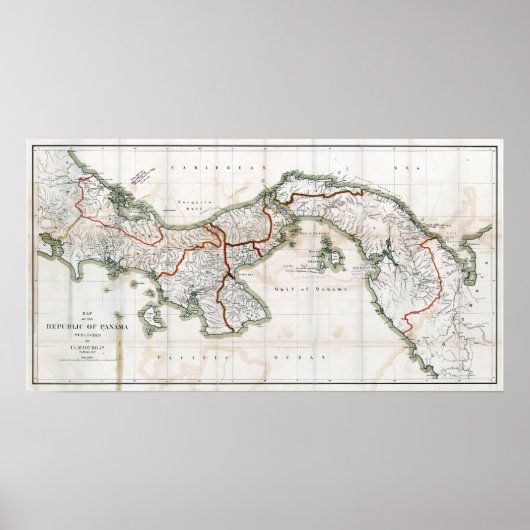 Panama-Karte von 1912 Poster (Vorne)